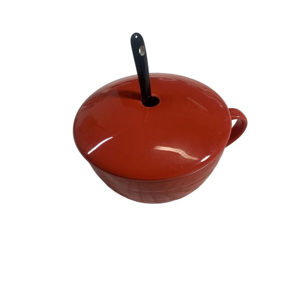Tea Forté Lidded Cup‎ Mug, Warming Joy Red With A Spoon